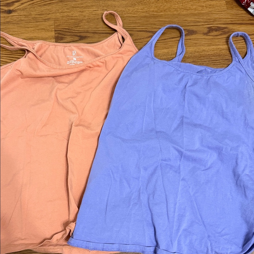 Women's Peach and Lavender Tank Tops